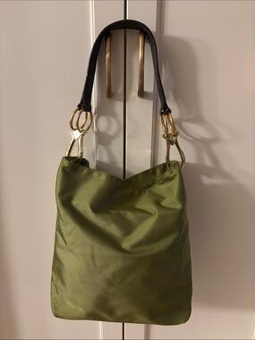 JPK Paris 75 Olive Green Hobo Shoulder Bag with Gold Hardware